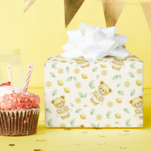 Papel De Regalo Oso de limón lindo y patrón continuo de limonada
