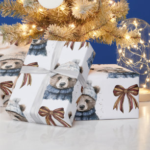 Papel de regalo Oso de Navidad de Invierno