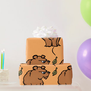 Papel De Regalo Oso de otoño