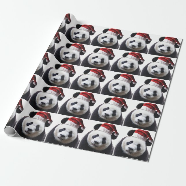 Papel De Regalo Oso de panda del navidad (Desenrollado)