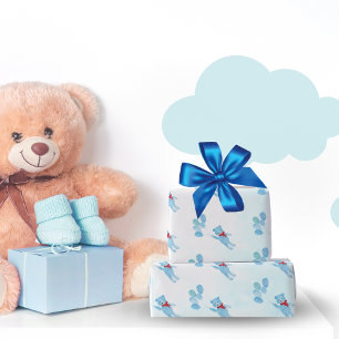 Papel De Regalo Oso de peluche acuarela con globos