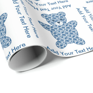 Papel De Regalo Oso de peluche azul