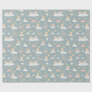 Papel De Regalo Oso de peluche caprichoso en la noche de nubes