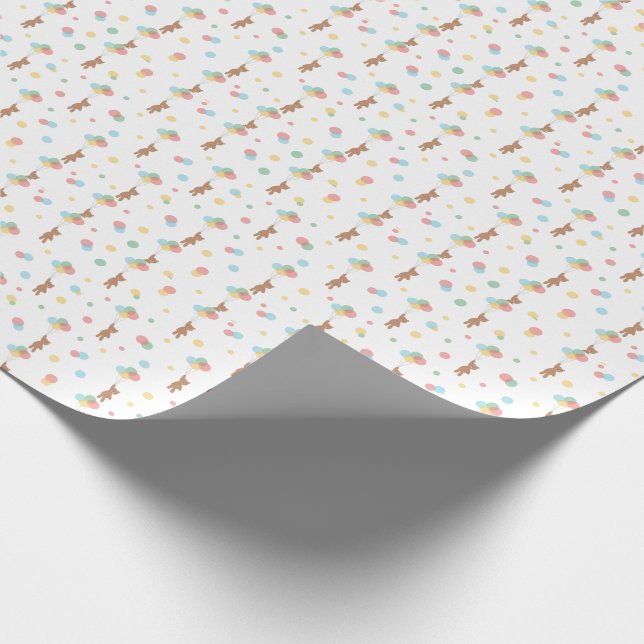 Papel De Regalo Oso de peluche con globos (Esquina)