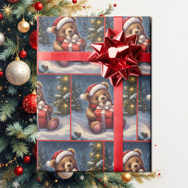 Papel De Regalo Oso de peluche con rollo de Navidades de regalo