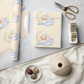 Papel De Regalo Oso de peluche de sueño dulce Chico Cumpleaños bab