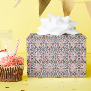 Papel De Regalo Oso de peluche floral boho y mandala ornamentada s