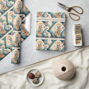 Papel De Regalo Oso de peluche floral letra X