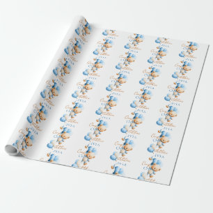 Papel De Regalo Oso de peluche personalizado para baby shower de n
