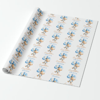 Papel De Regalo Oso de peluche personalizado para baby shower de n