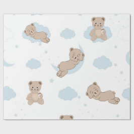 Papel De Regalo Oso de peluche y nube lindos
