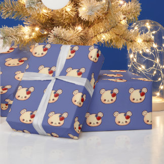 Papel De Regalo Oso de postre fresa arándano Kawaii Lindo