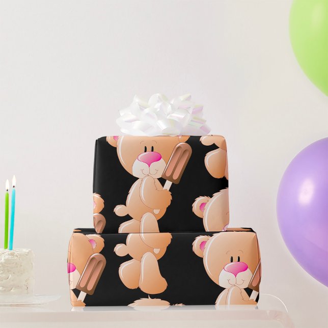 Papel De Regalo Oso De Teddy Con Bloque De Hielo (Subido por el creador)