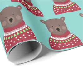 Papel De Regalo Oso del navidad