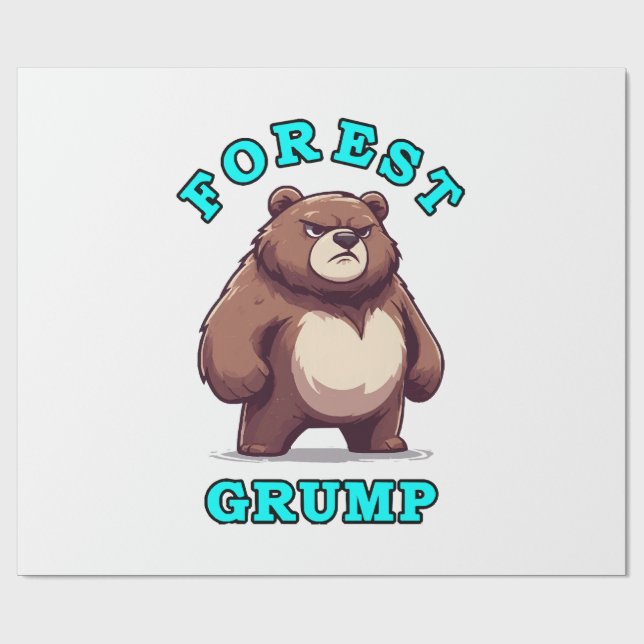 Papel De Regalo Oso Divertido (Superficie plana)