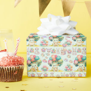 Papel De Regalo Oso Explorador Lindo y Patrón de Animales del Bosq
