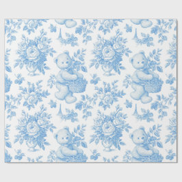 Papel De Regalo Oso floral toile francés