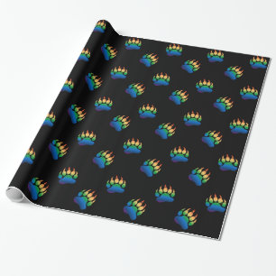 Papel De Regalo Oso gay gradiente Pata de oso Bandera arcoíris