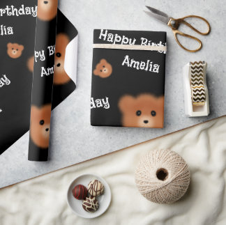 Papel De Regalo Oso Lindo Personalizado