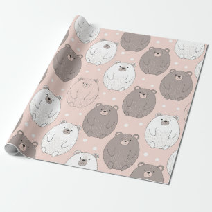 Papel De Regalo Oso Lindo - Suave Bosque Pastel (2)