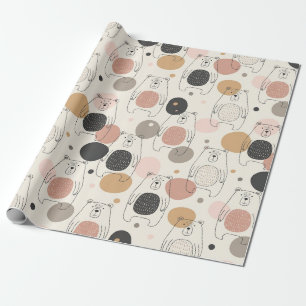 Papel De Regalo Oso Lindo - Suave Bosque Pastel (3)