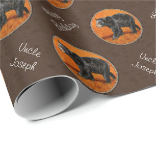 Papel De Regalo Oso Negro Otumn Earth Brown