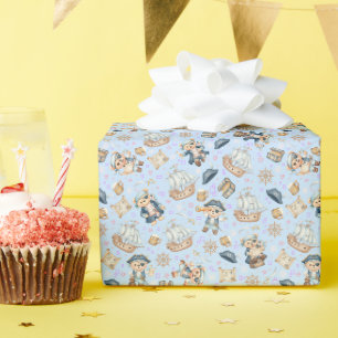Papel De Regalo Oso Pirata Adorable Patrón Continuo