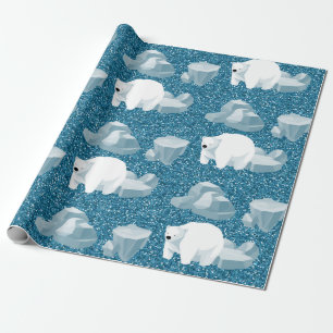 Papel De Regalo Oso Polar Blanco Lindo Animal Salvaje Del Norte Az