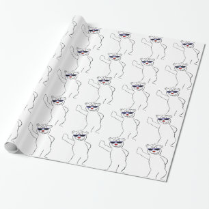 Papel De Regalo Oso polar del dibujo animado con las sombras