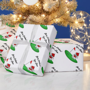 Papel De Regalo Oso polar en campo de golf lindo Navidad