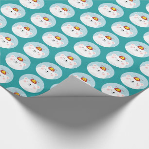 Papel De Regalo Oso polar en un modelo del gorra del propulsor