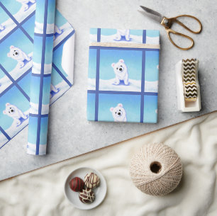 Papel De Regalo Oso Polar KiniArt