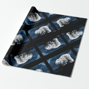 Papel De Regalo Oso Polar - Negro espejado