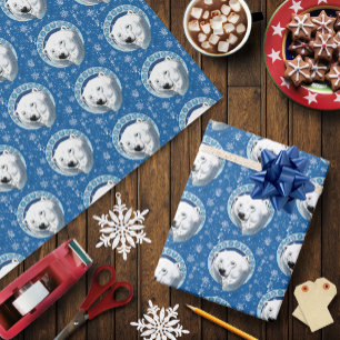 Papel De Regalo Oso polar Snowflakes Art Nouveau
