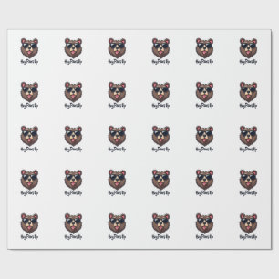 Papel De Regalo Oso Vintage Hey Paws Up con Gafas de Sol Perro Div