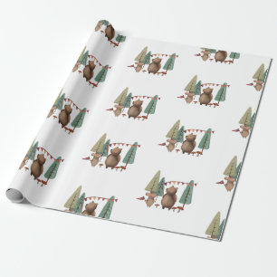Papel De Regalo Oso y ratón de los animales de Woodland