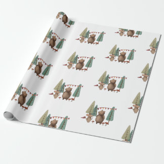 Papel De Regalo Oso y ratón de los animales de Woodland