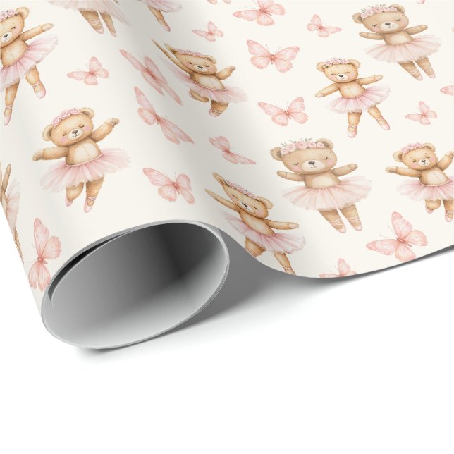 Papel De Regalo Osos bailarines lindos (Esquina del rollo)