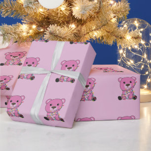 Papel De Regalo Osos coloridos Feliz Navidad Animales de Invierno