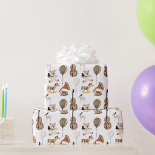 Papel De Regalo Osos de infancia, globos, caballo de roca