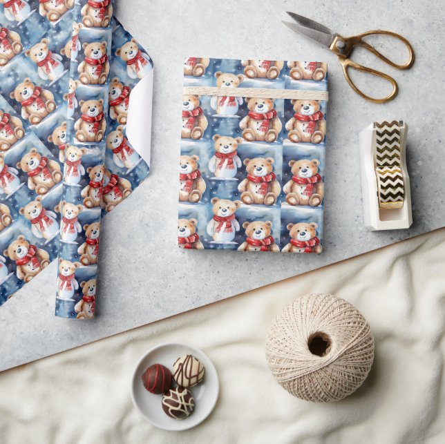 Papel De Regalo Osos de peluche de invierno (Artesanía)