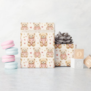 Papel De Regalo Osos de peluche en sudores rosados