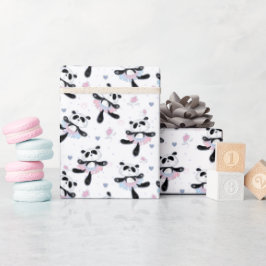 Papel De Regalo Osos Panda Bailarinas de Ballet Bailan