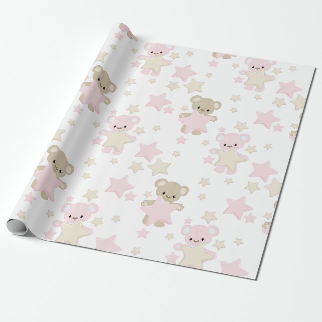 PAPEL DE REGALO OSOS PEÑOS Y TIENDAS CON ESTRELLAS (Desenrollado)