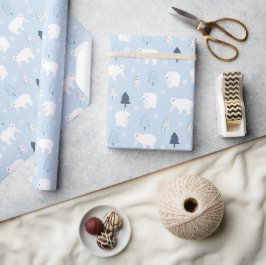 Papel De Regalo Osos Polares de Bosques de Invierno