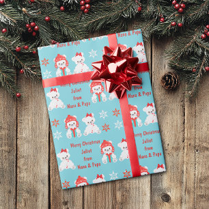 Papel De Regalo Osos Polares De Invierno Navidad Niños