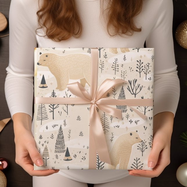 Papel De Regalo Osos polares modernos y llenos de Navidades (Subido por el creador)