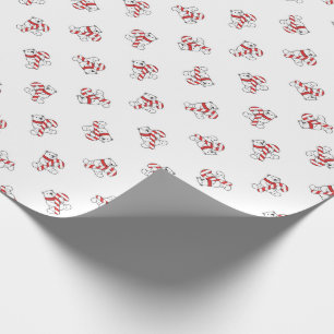 Papel De Regalo Osos polares y bastones de caramelo