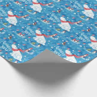 Papel De Regalo Osos polares y pingüinos de la alegría del