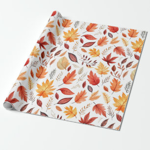 Papel De Regalo Otoño Cae Deja El Patrón De Boho Marrón Terracotta